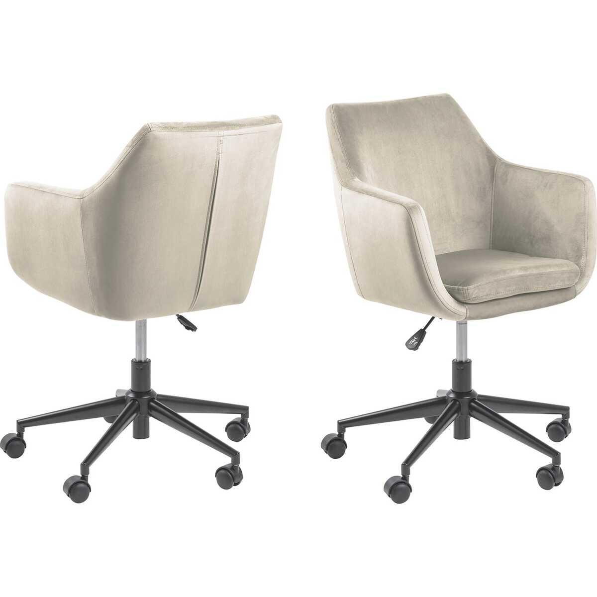 mutoni Sedia da ufficio Bahamas VIC in tessuto colore sabbia nero  