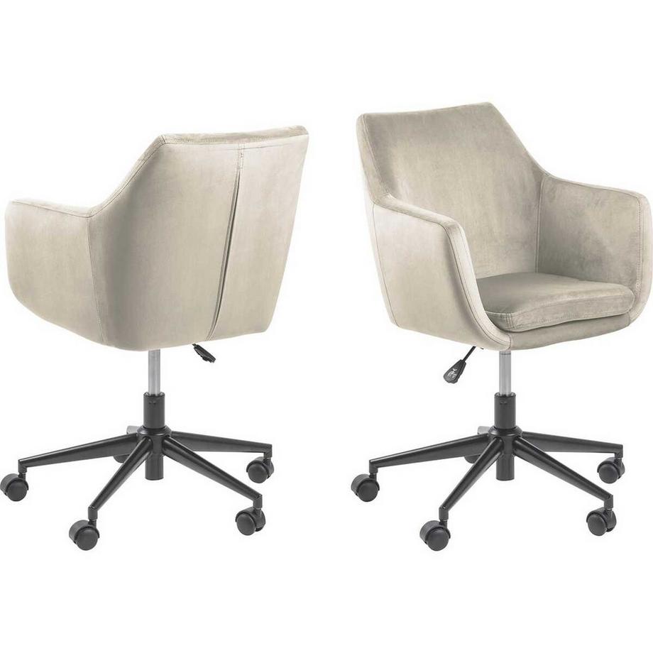 mutoni Sedia da ufficio Bahamas VIC in tessuto colore sabbia nero  