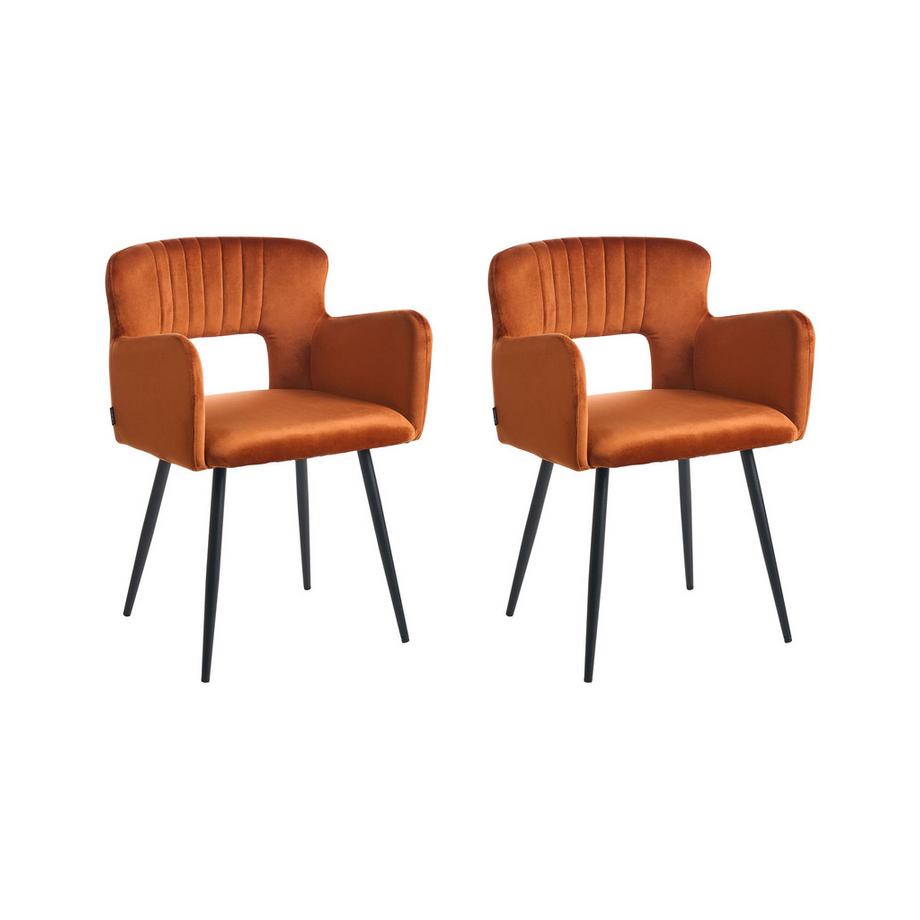 Beliani Esszimmerstuhl 2er Set aus Samtstoff Modern SANILAC  