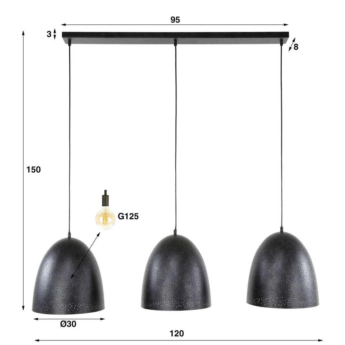 mutoni industrial Hängelampe Kosmos 3L  