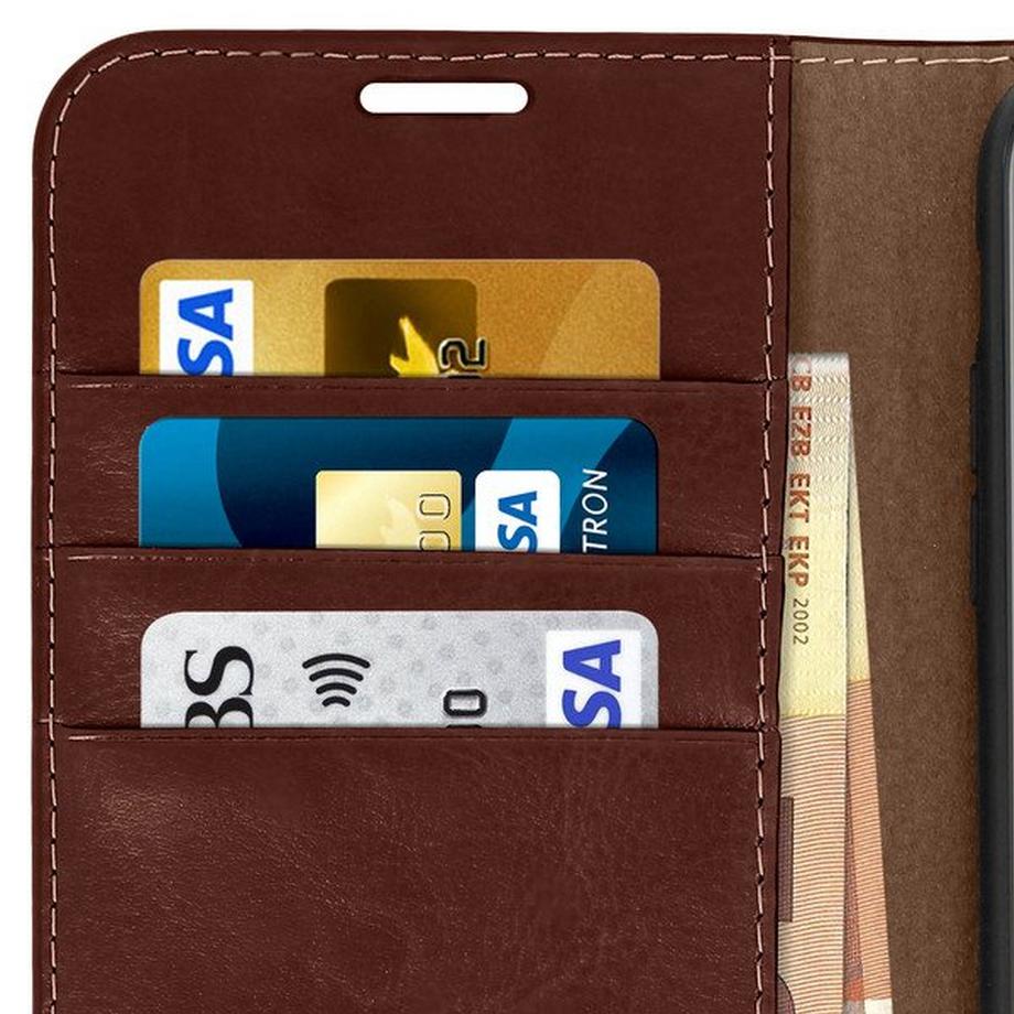 Avizar  Cover Echtleder für iPhone XS Max Braun 