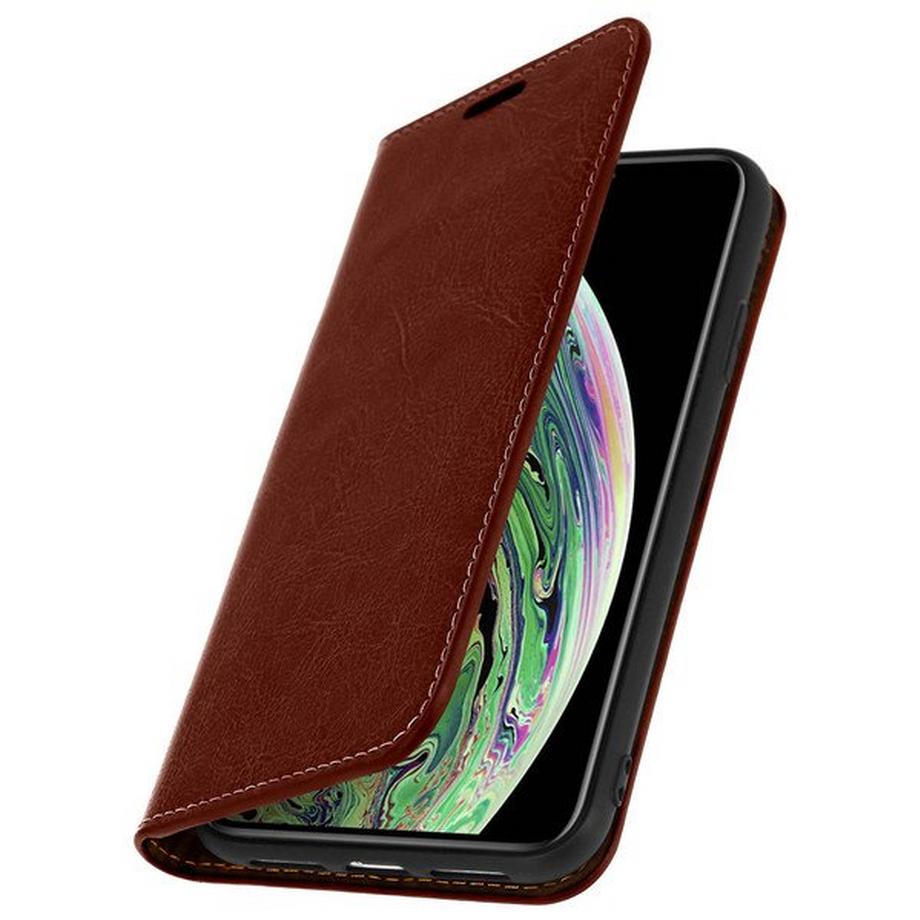 Avizar  Cover Echtleder für iPhone XS Max Braun 