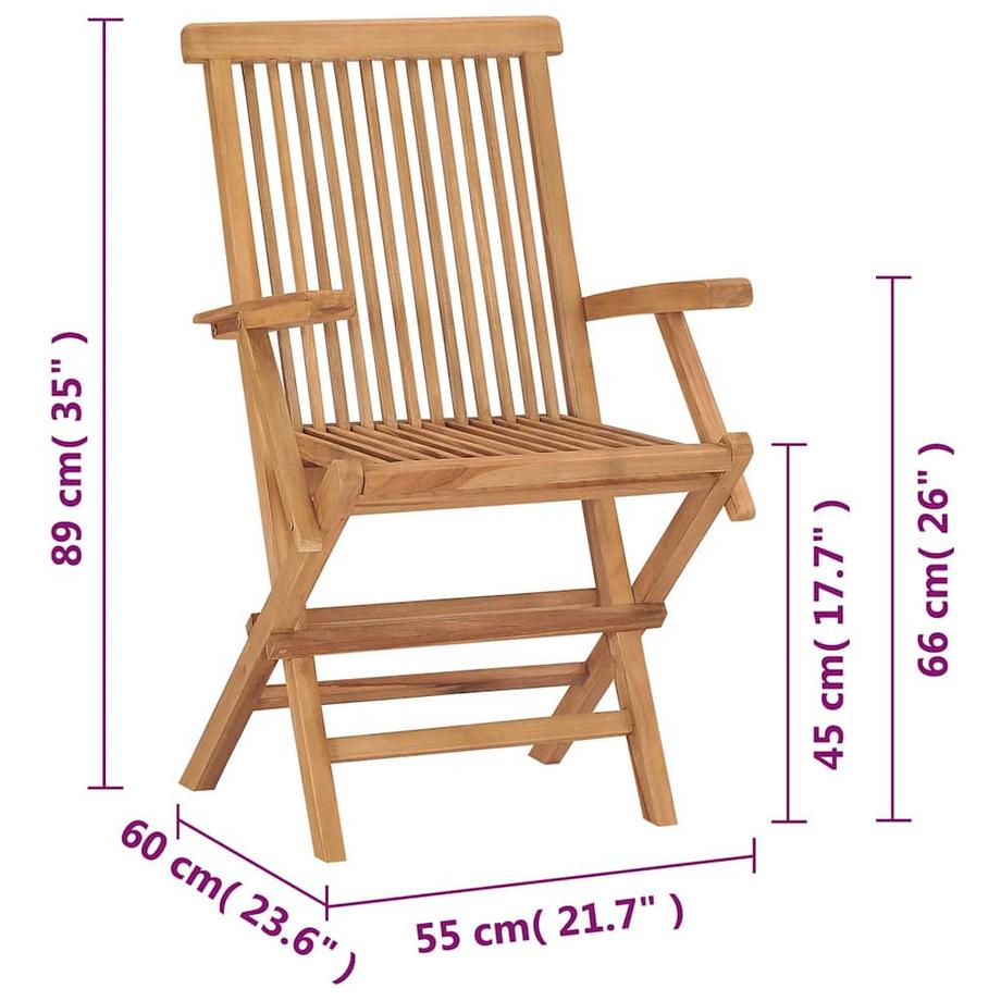 VidaXL Chaise de jardin teck  