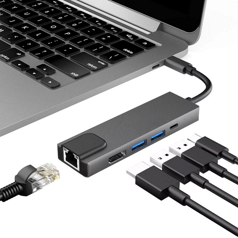 eStore  USB-C Multiport - HDMI, Ethernet, USB-C, 2x USB-3.0 