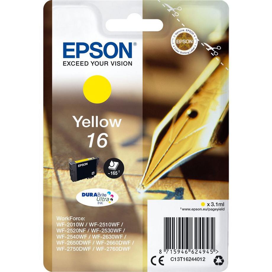 EPSON  EPSON Tintenpatrone yellow T162440 WF 2010/2540 165 Seiten 