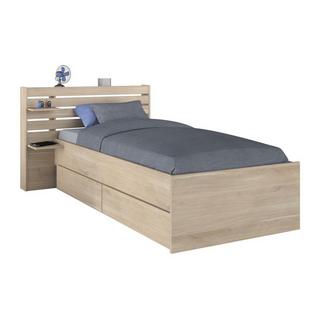 Vente-unique Letto 90 x 190/200 cm Con vani portaoggetti  Naturale  - TENALIA  