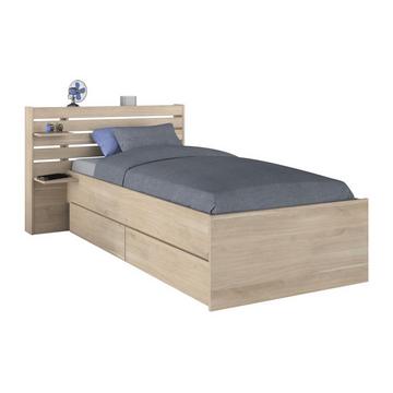 Letto 90 x 190/200 cm Con vani portaoggetti  Naturale  - TENALIA