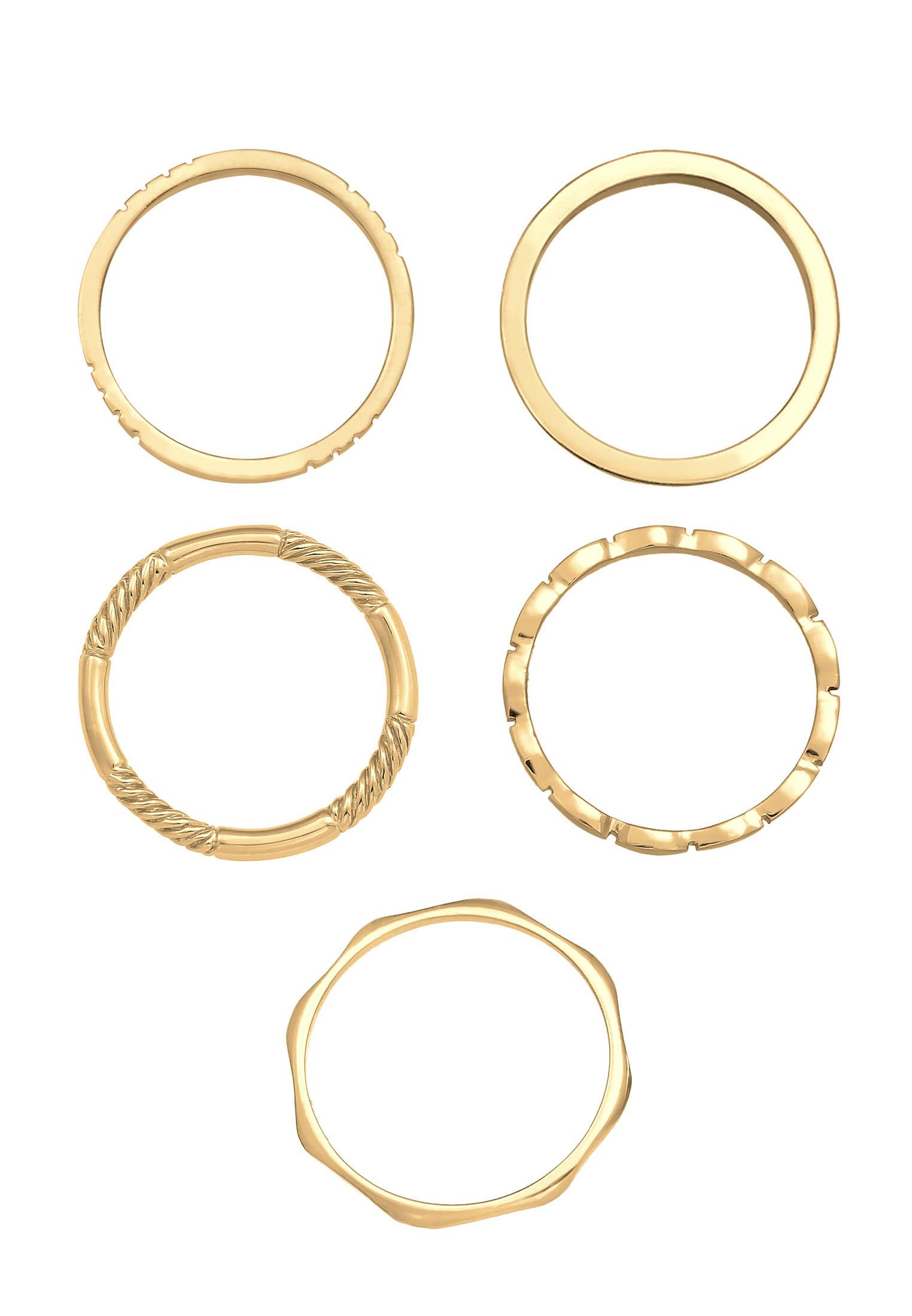 Elli  Ring Stapelringe Stacking Bandringe 5Er Set 