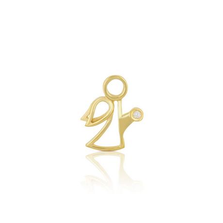 MUAU Schmuck  Pendentif ange en or jaune 750 diamant 0,0075ct. 13x11mm 