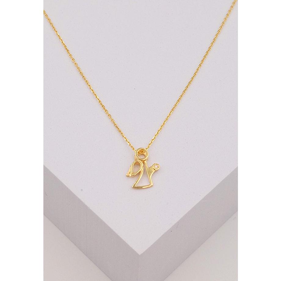 MUAU Schmuck  Engel Anhänger Gelbgold 750 Diamant 0.0075ct. 13x11mm 