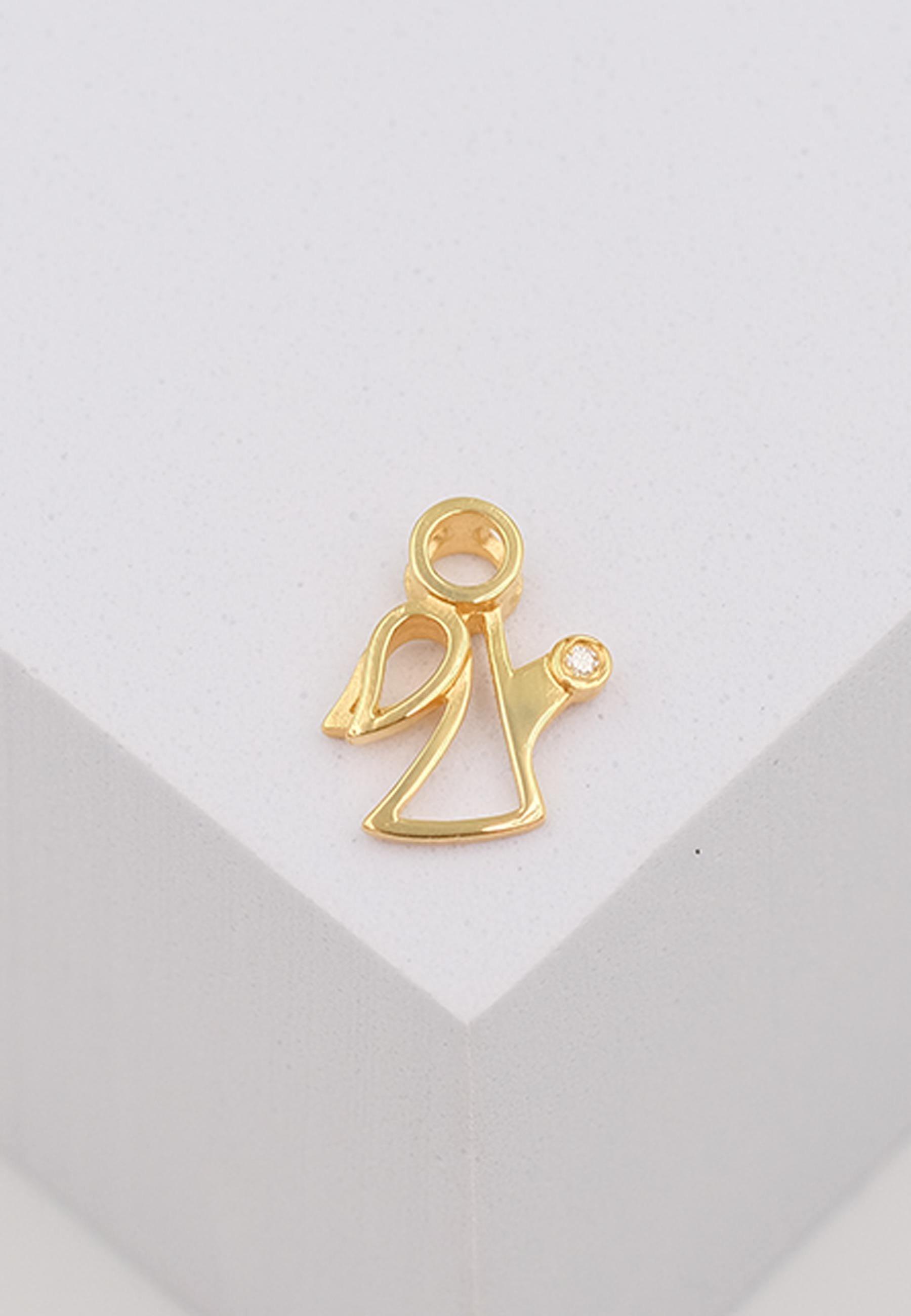 MUAU Schmuck  Pendentif ange en or jaune 750 diamant 0,0075ct. 13x11mm 