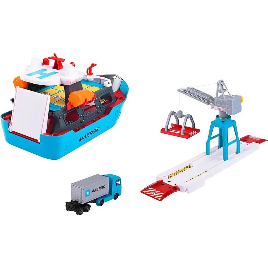 Majorette  Creatix Spielzeug-Hafen mit Container-Schiff 
