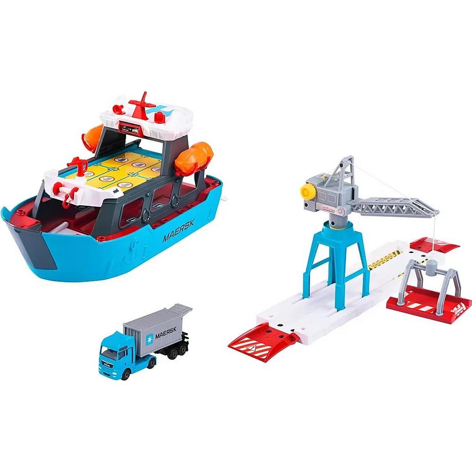 Majorette  Creatix Spielzeug-Hafen mit Container-Schiff 