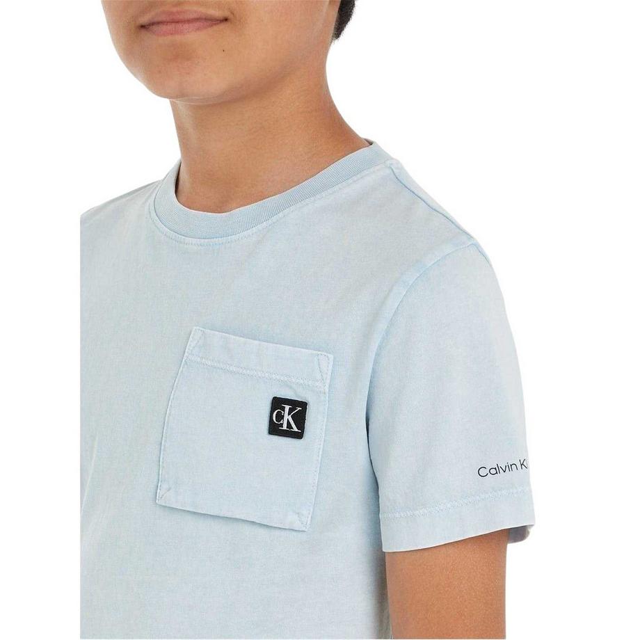 Calvin Klein T-Shirt Poche Poitrine Lavage Vintage  