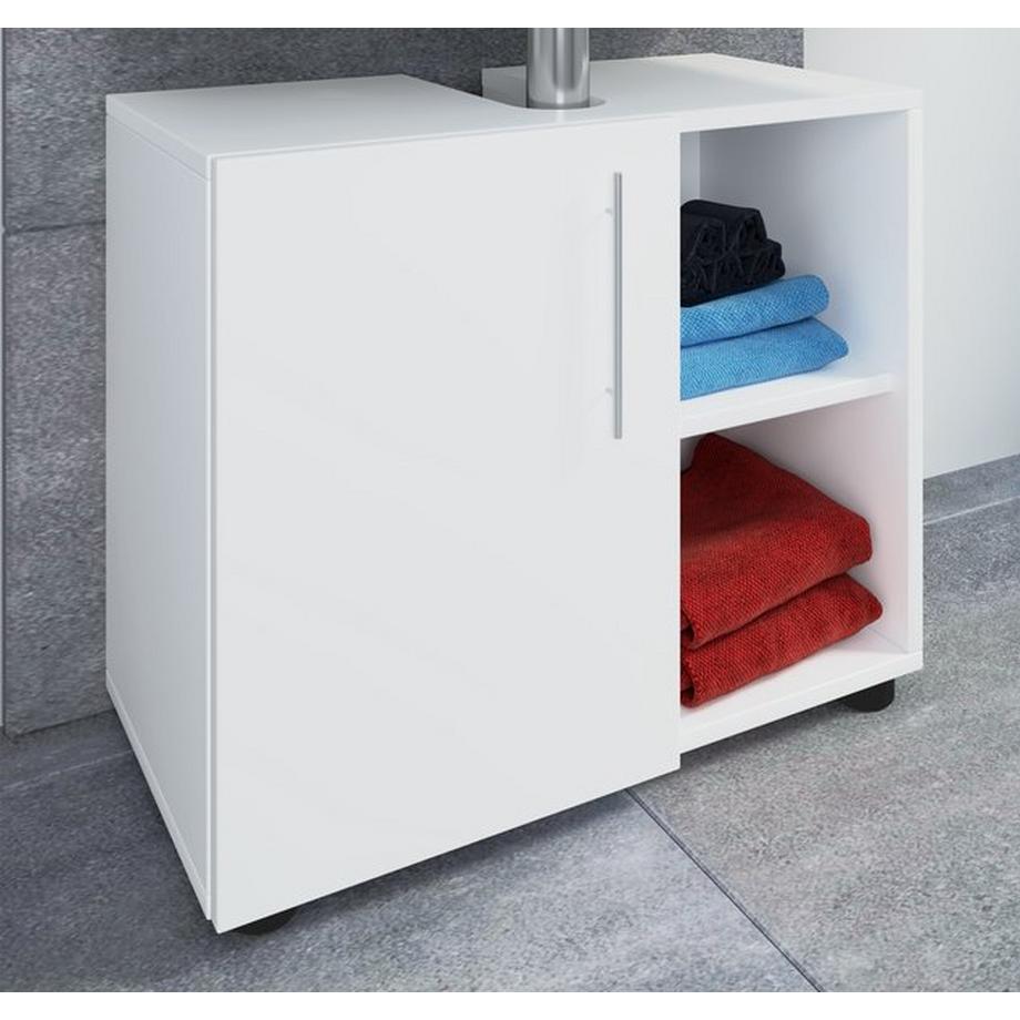 VCM Meuble de salle de bains Meuble sous lavabo Salle de bains Flandu lll Porte battante  