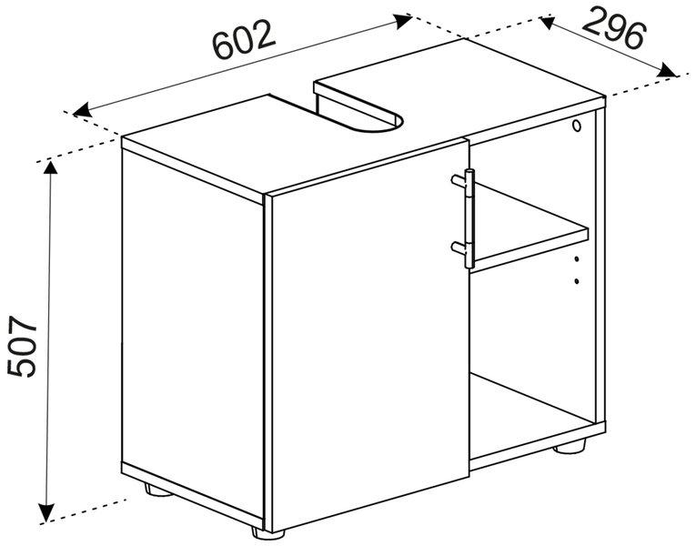 VCM Badmöbel Badunterschrank Waschbeckenunterschrank Badezimmer Flandu lll Drehtür  