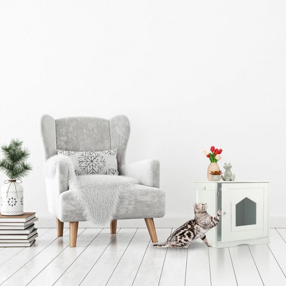 Northix  Meuble pour chat blanc 