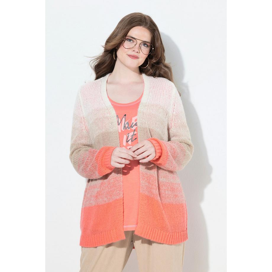 Ulla Popken Strickjacke Farbverlauf ohne Verschluss Langarm  