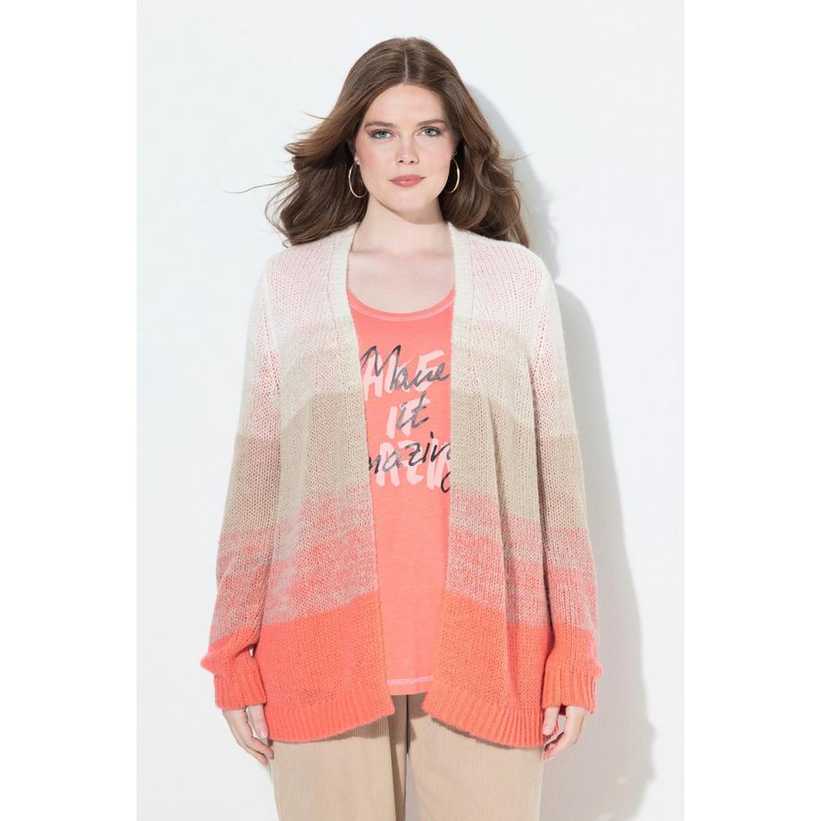 Ulla Popken Strickjacke Farbverlauf ohne Verschluss Langarm  