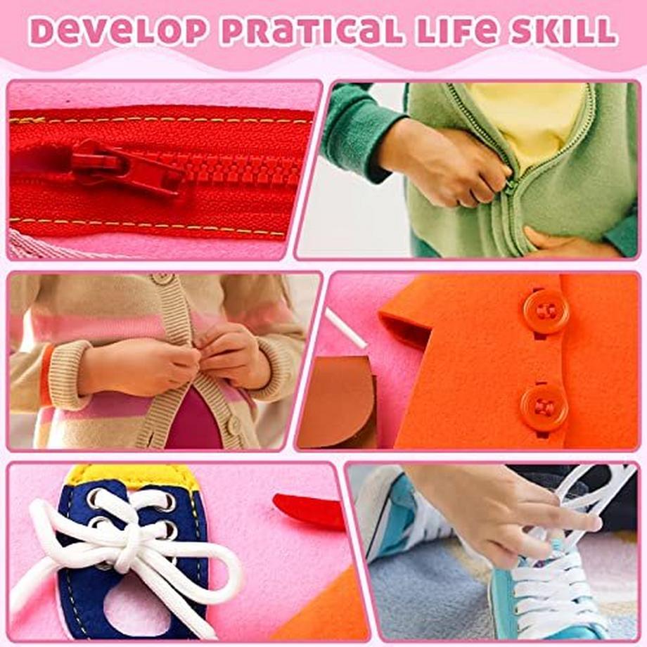 Activity-board  Beschäftigtes Stille-Buch zum Erlernen grundlegender Fertigkeiten in Lebenskleidung 