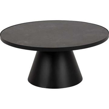 Table basse Eliot verre céramique noir rond 85x85