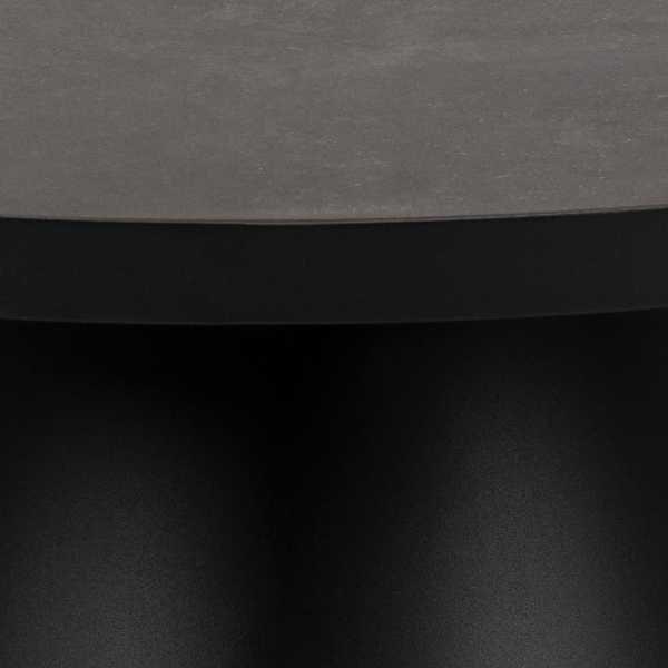 mutoni Table basse Eliot verre céramique noir rond 85x85  