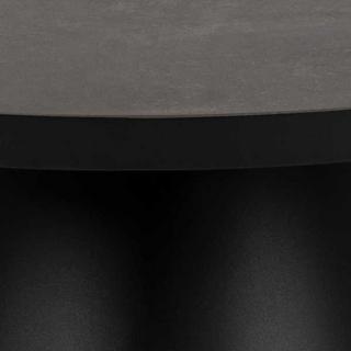 mutoni Table basse Eliot verre céramique noir rond 85x85  