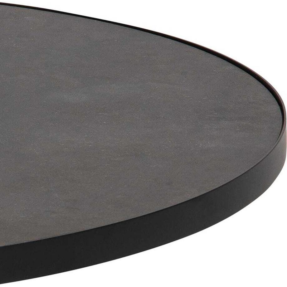 mutoni Table basse Eliot verre céramique noir rond 85  