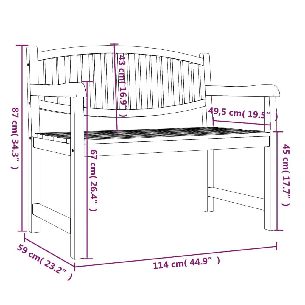 VidaXL Banc de jardin teck  