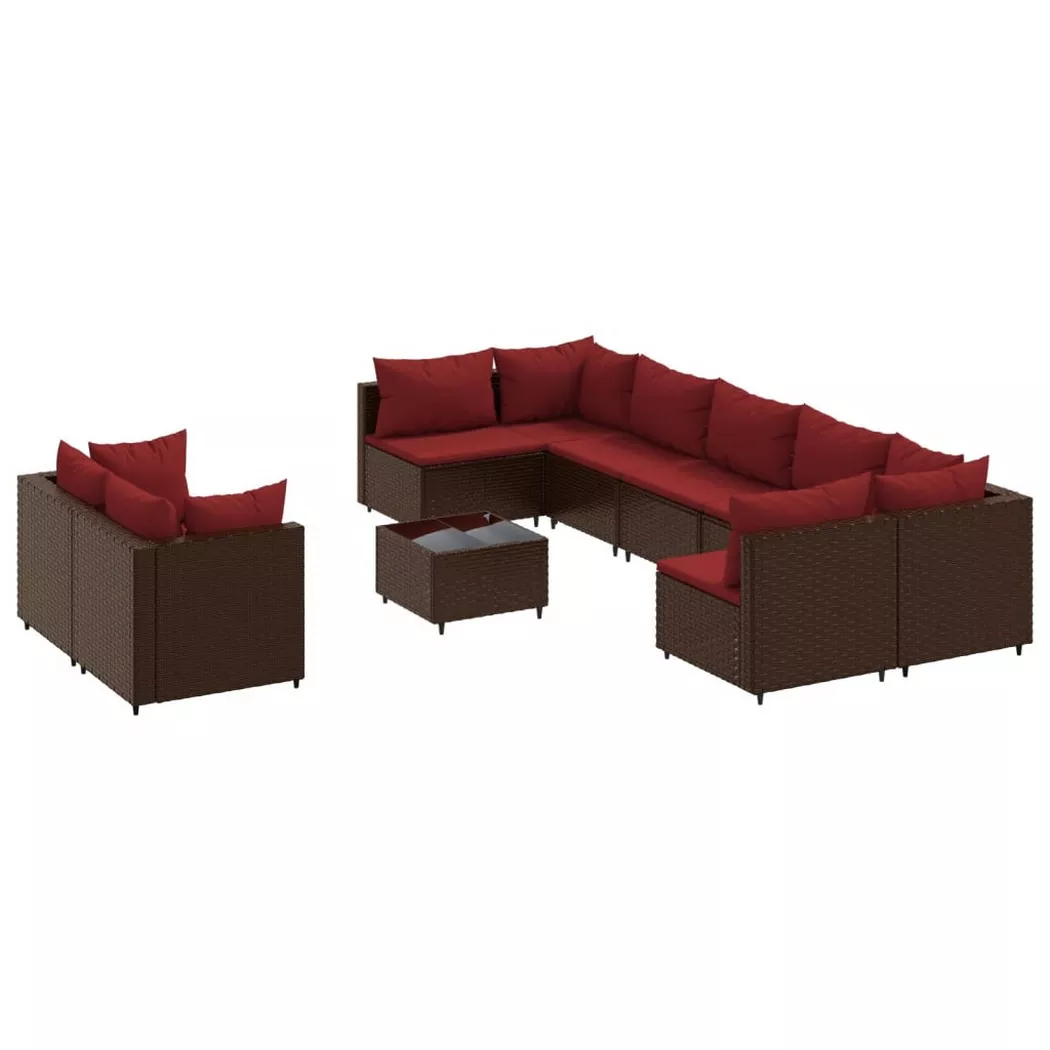 VidaXL - Gartensofagarnitur poly-rattan, One Size, Braun