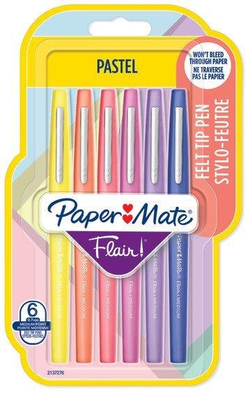Image of Papermate PAPERMATE Faserschreiber Flair 0.7mm Pastell, ass. 6 Stück