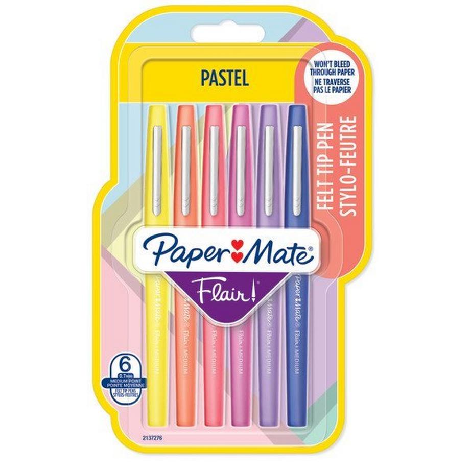 PAPERMATE Faserschreiber Flair 0.7mm 2137276 Pastell, ass. 6 Stück