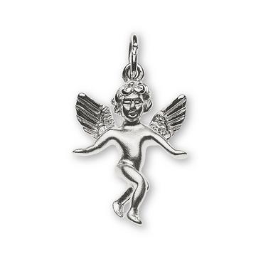 Pendentif ange en or blanc 750, 22x14mm