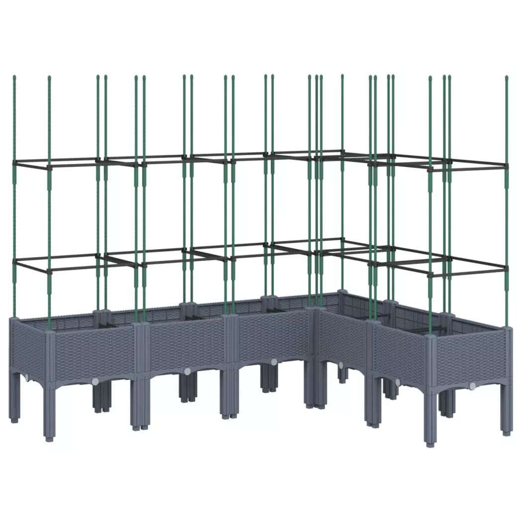 VidaXL - Jardinière polypropylène, One Size, Gris