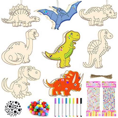 Activity-board  Dinosaure en bois, 227 pièces, dinosaures à peindre pour les enfants. 