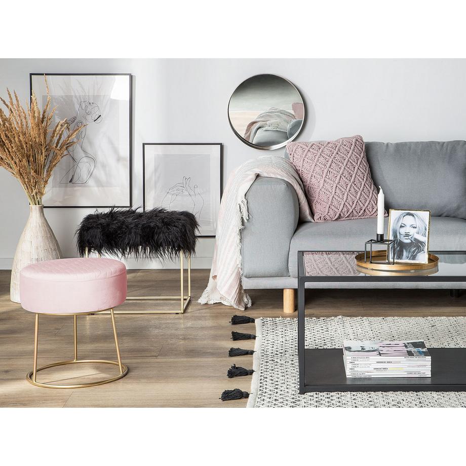 Beliani Repose-pied en Velours Moderne DELCO  