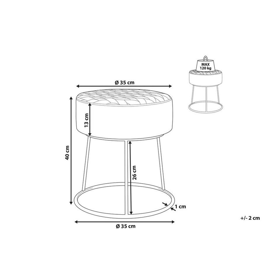 Beliani Repose-pied en Velours Moderne DELCO  