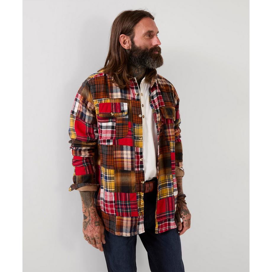 Perfektes kariertes Patchwork-Hemd