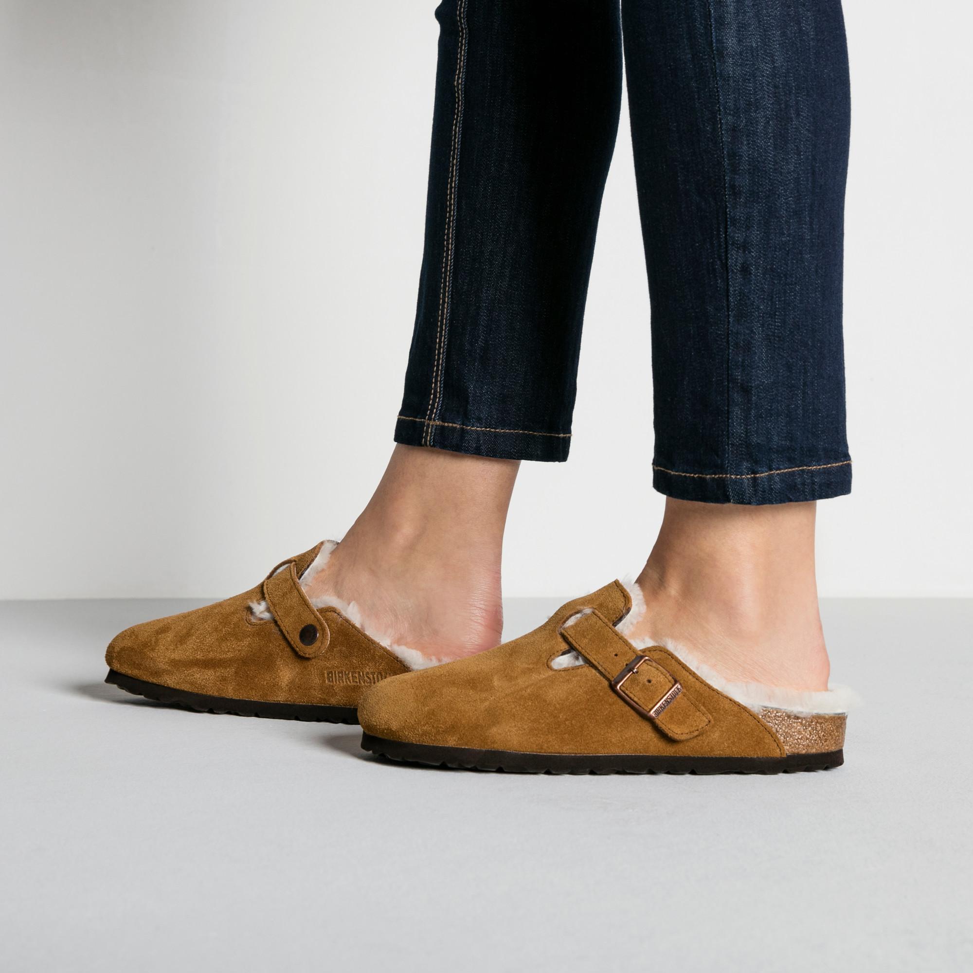 BIRKENSTOCK BOSTON SHEARLING Sabots Boston Suede Leather Etroit 
