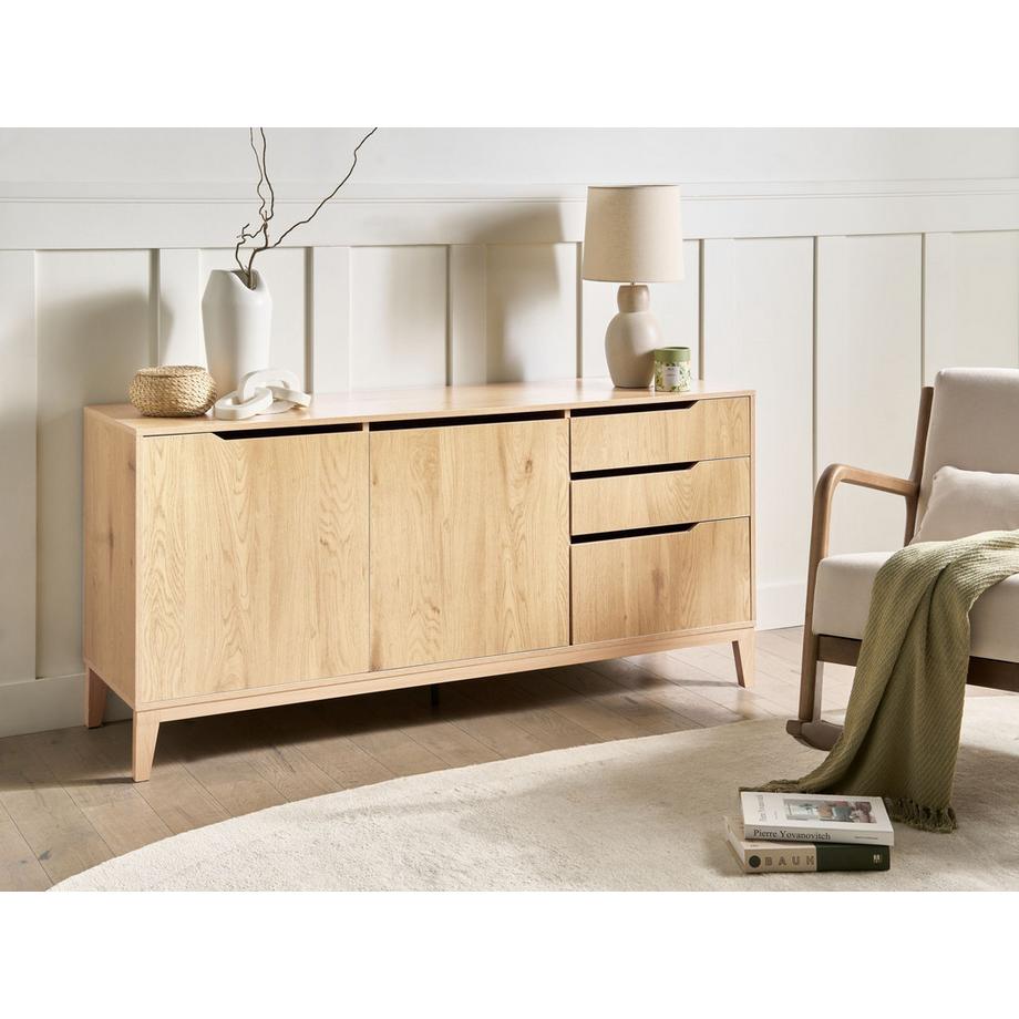 Beliani Credenza a 2 ante en Fibra a media densità (MDF) Scandinavo MONCTON  