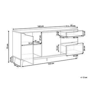 Beliani Sideboard mit 2 Türen aus MDF-Platte Skandinavisch MONCTON  