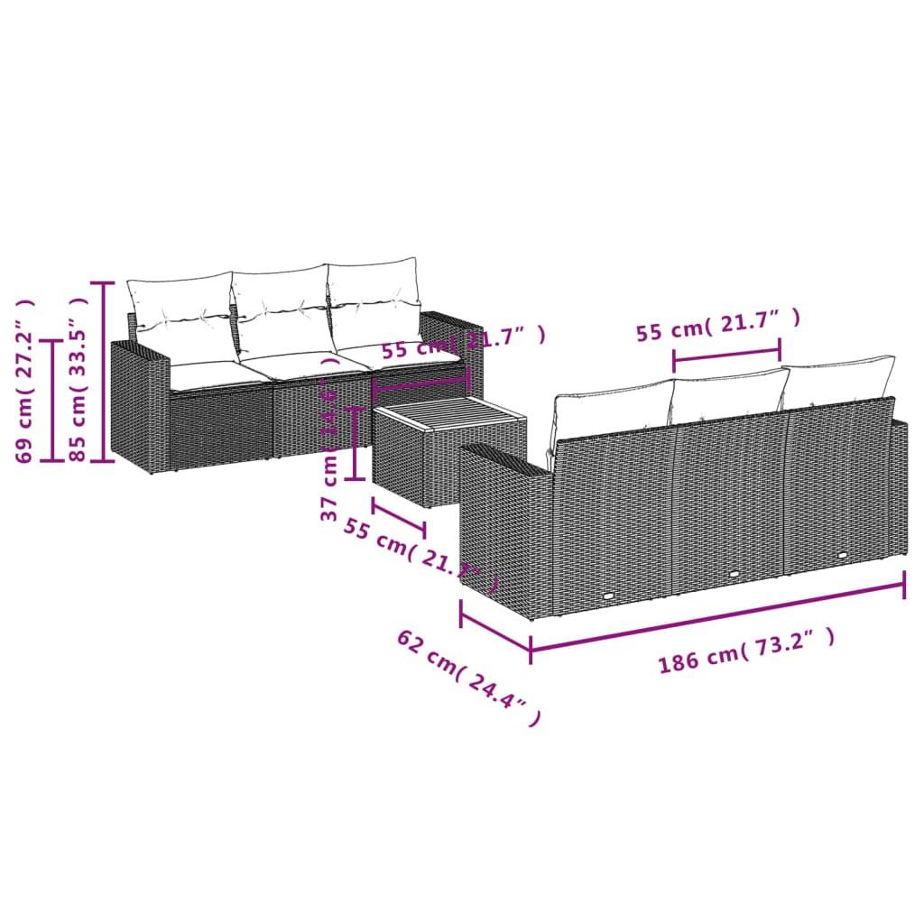 VidaXL Ensemble de canapés de jardin rotin synthétique  