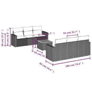 VidaXL Ensemble de canapés de jardin rotin synthétique  