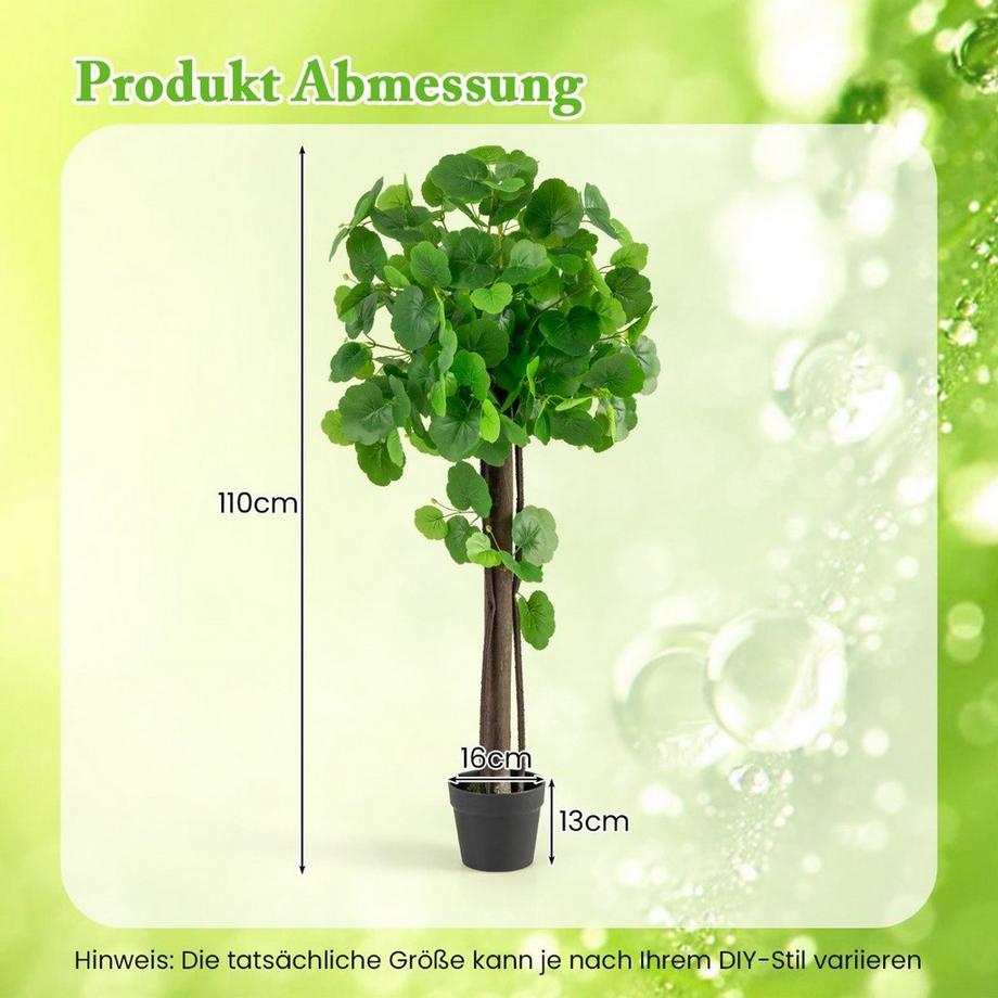 Northix  Künstlicher Zierapfelbaum im Topf mit Echtem Holzstamm & Verstellbaren Zweigen Kunstpflanze 