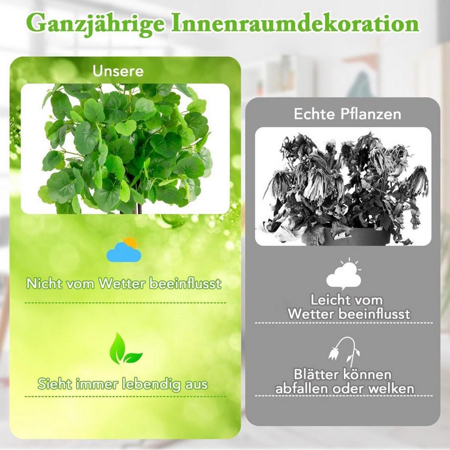Northix  Künstlicher Zierapfelbaum im Topf mit Echtem Holzstamm & Verstellbaren Zweigen Kunstpflanze 