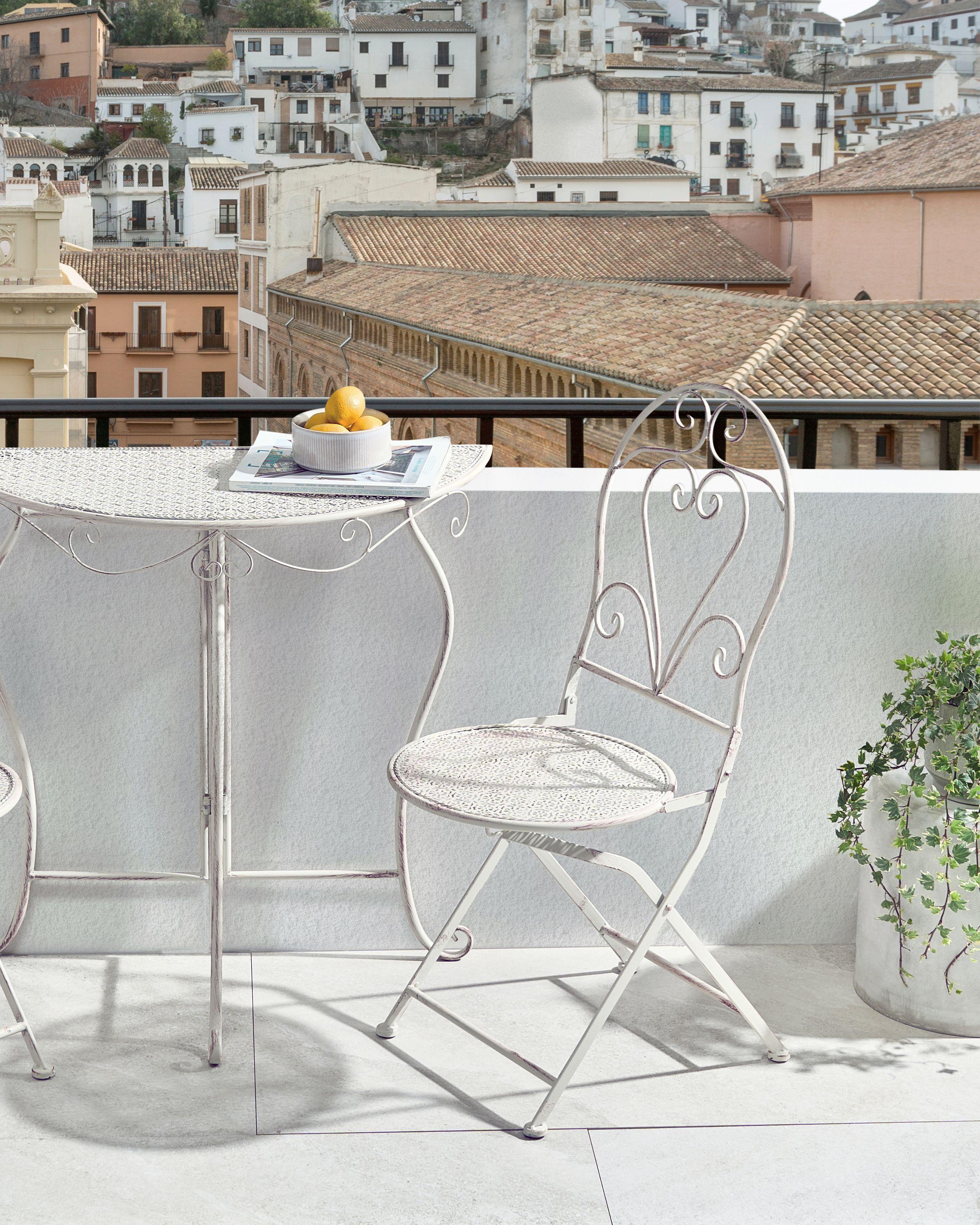 Beliani Lot de 2 chaises de jardin en Métal Rétro FOLELLI  