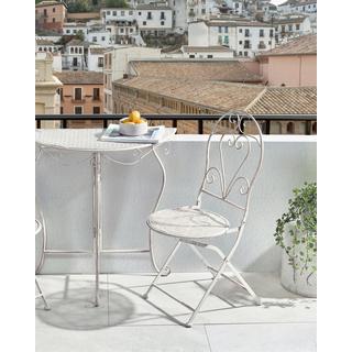 Beliani Lot de 2 chaises de jardin en Métal Rétro FOLELLI  
