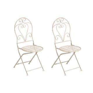 Beliani Lot de 2 chaises de jardin en Métal Rétro FOLELLI  