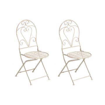 Lot de 2 chaises de jardin en Métal Rétro FOLELLI