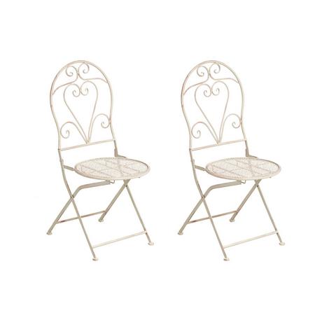Beliani Lot de 2 chaises de jardin en Métal Rétro FOLELLI  